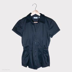 NWT black button down short sleeve